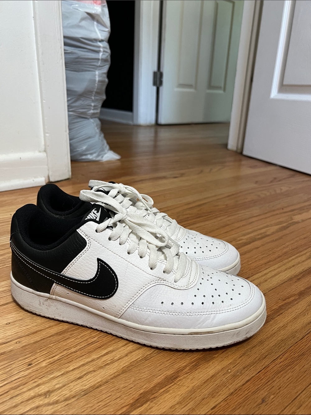 Nike Court Vision White and Black Low-Top Sneakers